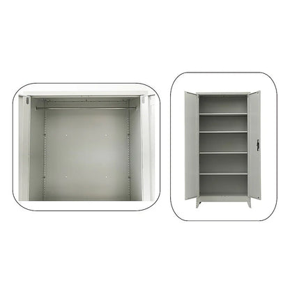 Two-Door Metal Cabinet Shelf Storage for Home Office Gym - Mekamart Australia
