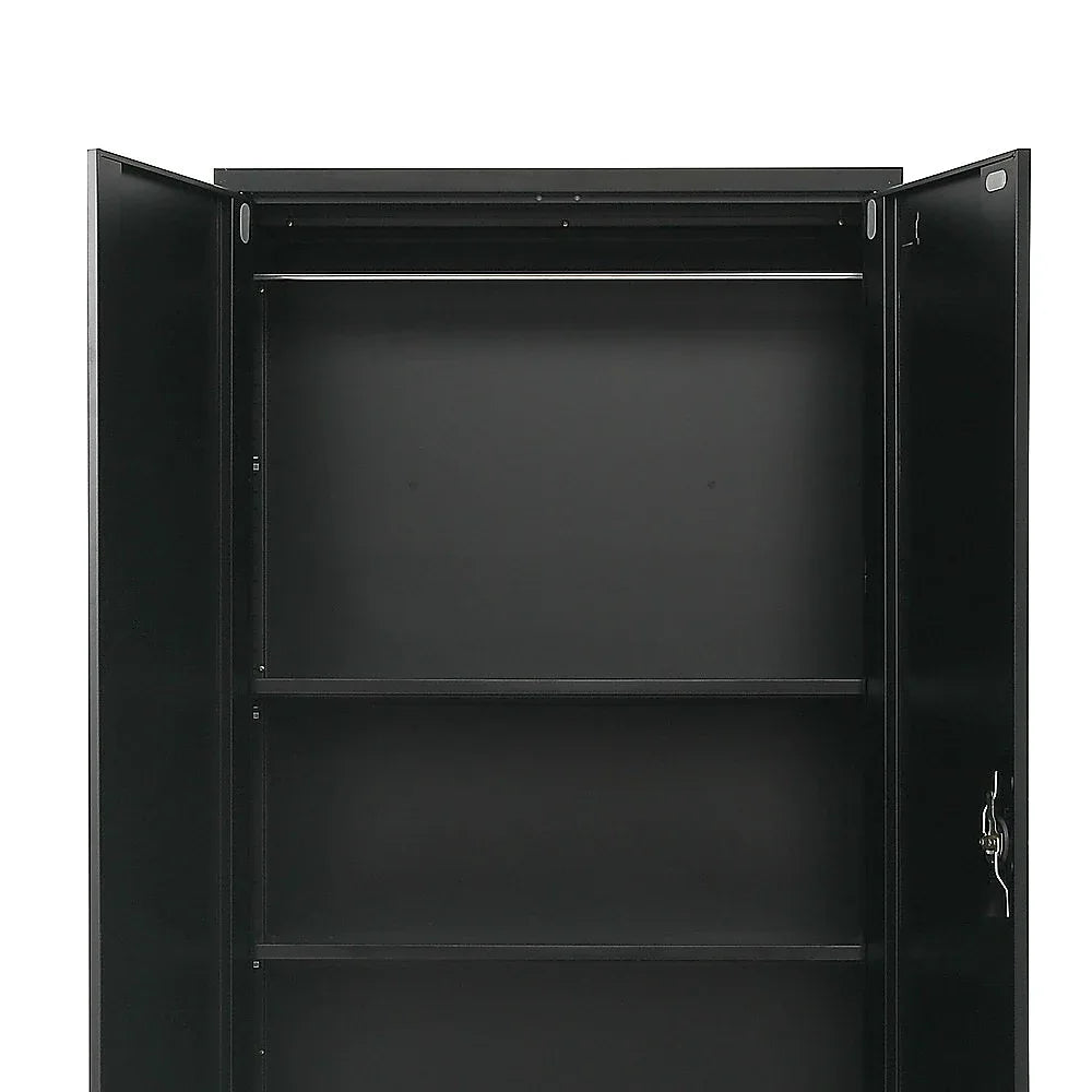 Two-Door Metal Cabinet Shelf Storage for Home Office Gym - Mekamart Australia