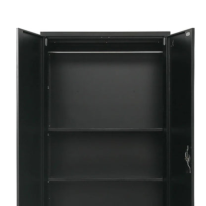 Two-Door Metal Cabinet Shelf Storage for Home Office Gym - Mekamart Australia