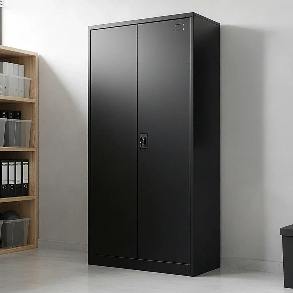 Two-Door Metal Cabinet Shelf Storage for Home Office Gym - Mekamart Australia