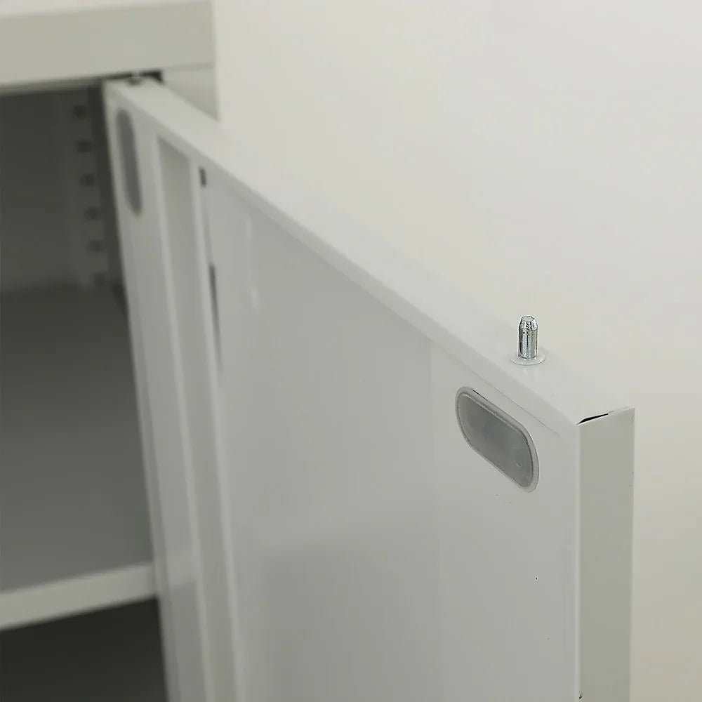 Two-Door Metal Short Cabinet Shelf Storage for Home Office Gym - Mekamart Australia