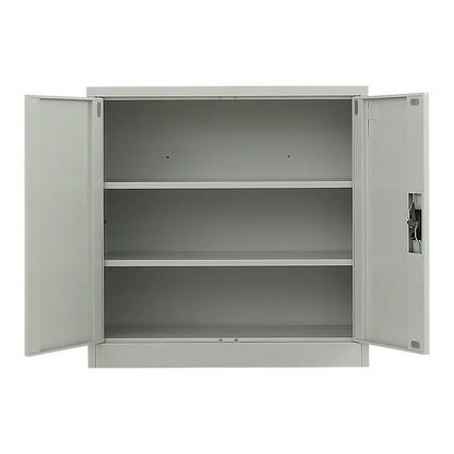 Two-Door Metal Short Cabinet Shelf Storage for Home Office Gym - Mekamart Australia