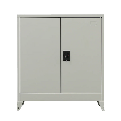 Two-Door Metal Short Cabinet Shelf Storage for Home Office Gym - Mekamart Australia