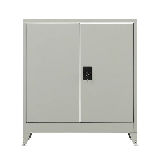 Two-Door Metal Short Cabinet Shelf Storage for Home Office Gym - Mekamart Australia