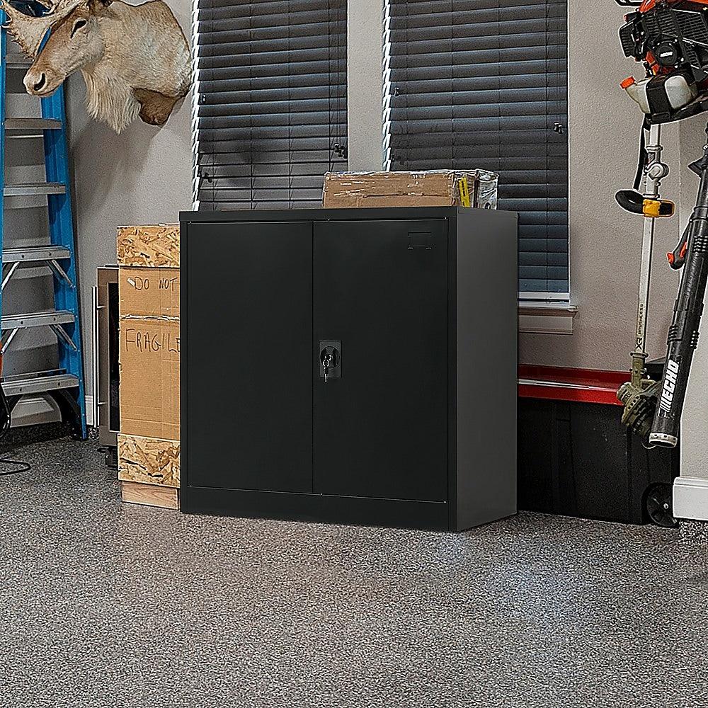 Two-Door Metal Short Cabinet Shelf Storage for Home Office Gym - Mekamart Australia