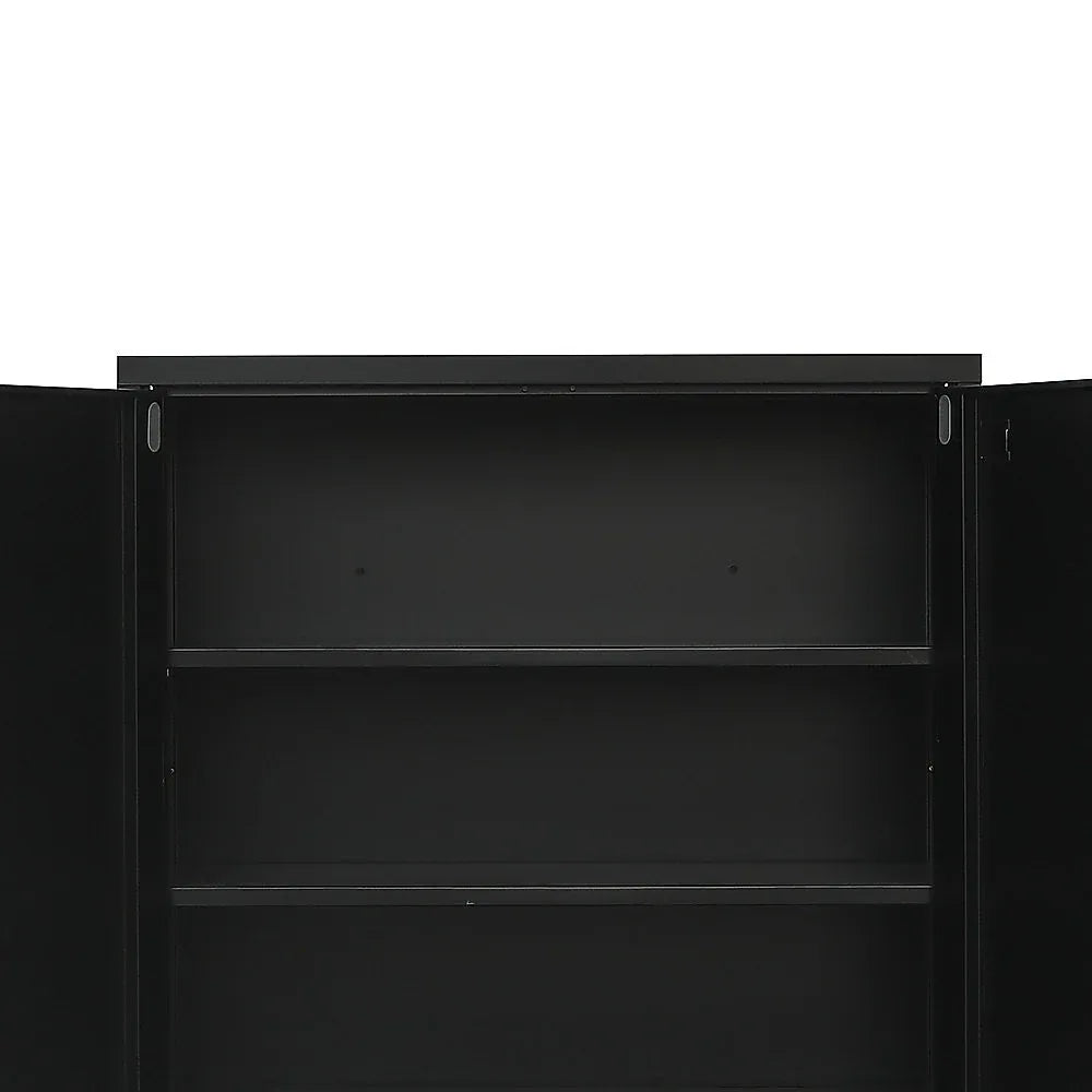 Two-Door Metal Short Cabinet Shelf Storage for Home Office Gym - Mekamart Australia