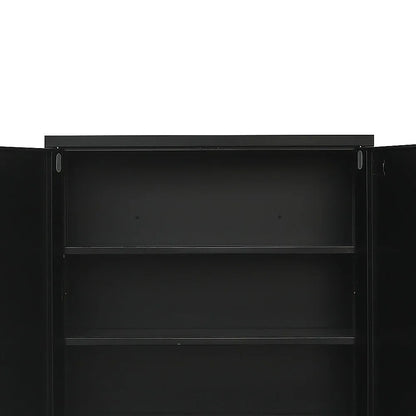 Two-Door Metal Short Cabinet Shelf Storage for Home Office Gym - Mekamart Australia