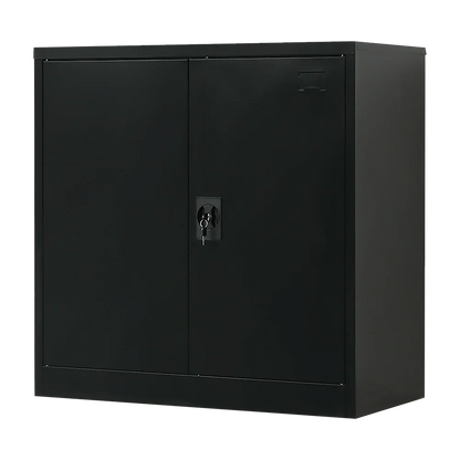 Two-Door Metal Short Cabinet Shelf Storage for Home Office Gym - Mekamart Australia