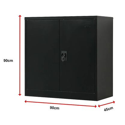 Two-Door Metal Short Cabinet Shelf Storage for Home Office Gym - Mekamart Australia