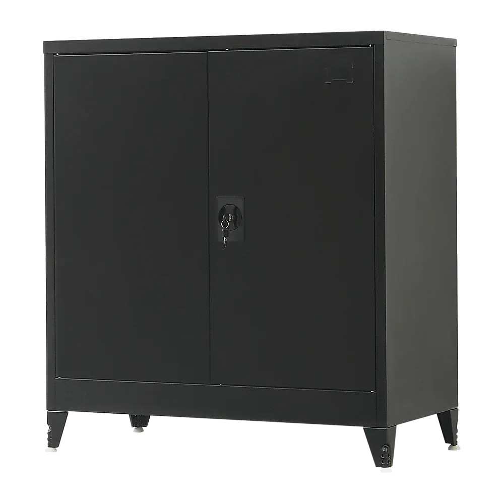 Two-Door Metal Short Cabinet Shelf Storage for Home Office Gym - Mekamart Australia