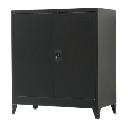 Two-Door Metal Short Cabinet Shelf Storage for Home Office Gym - Mekamart Australia