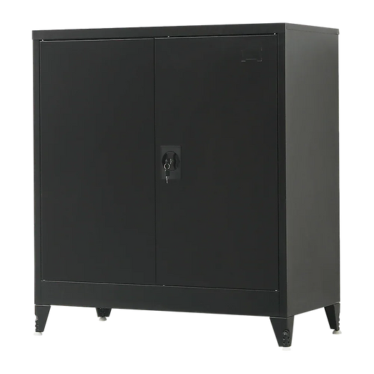 Two-Door Metal Short Cabinet Shelf Storage for Home Office Gym - Mekamart Australia
