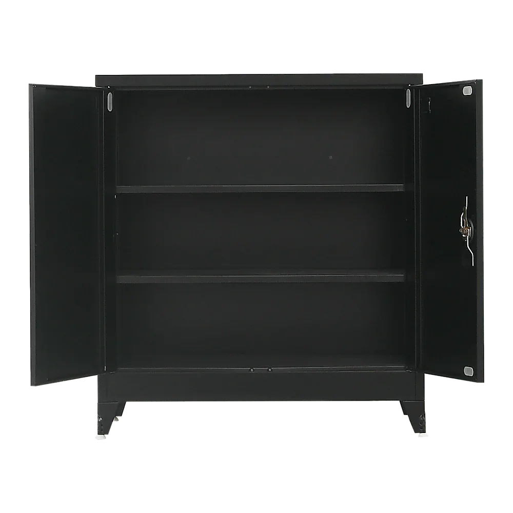 Two-Door Metal Short Cabinet Shelf Storage for Home Office Gym - Mekamart Australia