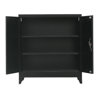 Two-Door Metal Short Cabinet Shelf Storage for Home Office Gym - Mekamart Australia