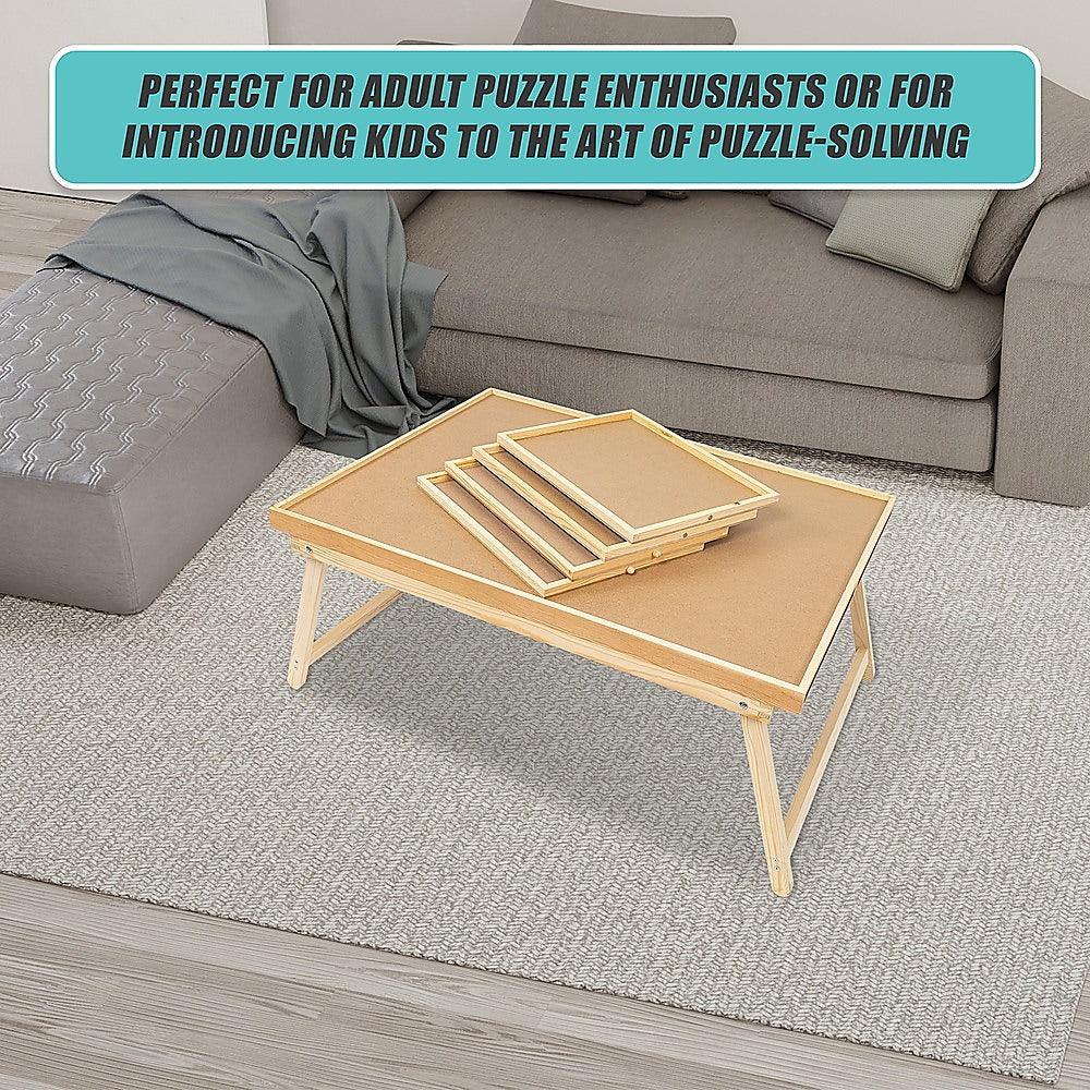 1500 Piece Wooden Jigsaw Puzzle Table – 67x87cm Puzzle Board with Folding Legs - Mekamart Australia