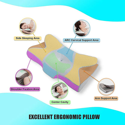 Soft Cervical Pillow for Neck Pain Relief Memory Foam Ergonomic - Mekamart Australia