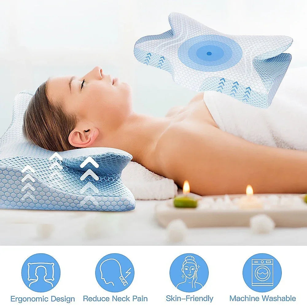 Memory Foam Pillow for Sleeping Orthopedic Cervical Ergonomic Neck Support - Mekamart Australia