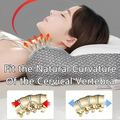 Cervical Ergonomic Pillow Soy Bean Contour Orthopedic Bed Neck Pain Washable - Mekamart Australia