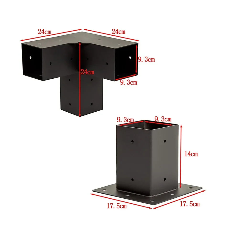 Roof Pergola Gazebo Shed Matte Black Steel Brackets DIY Kits - Mekamart Australia