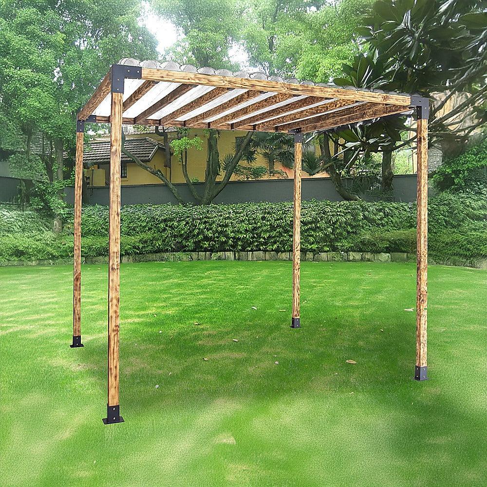 Roof Pergola Gazebo Shed Matte Black Steel Brackets DIY Kits - Mekamart Australia