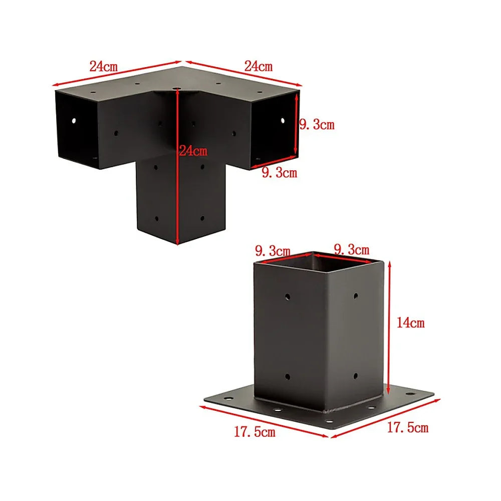 Roof Pergola Gazebo Shed Matte Black Steel Brackets DIY Kits - Mekamart Australia