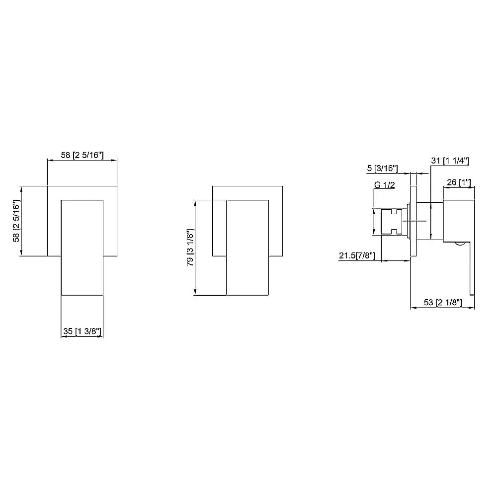 Bathroom Shower Bath Hot and Cold Square Mixer WATERMARK Certified in Chrome - Mekamart Australia