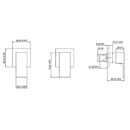 Bathroom Shower Bath Hot and Cold Square Mixer WATERMARK Certified in Chrome - Mekamart Australia