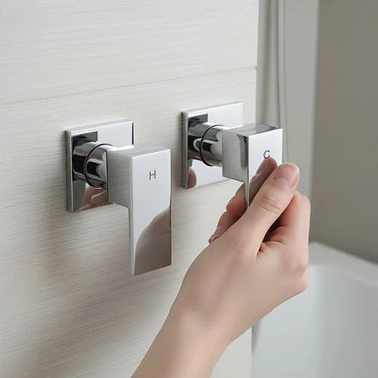 Bathroom Shower Bath Hot and Cold Square Mixer WATERMARK Certified in Chrome - Mekamart Australia