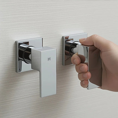 Bathroom Shower Bath Hot and Cold Square Mixer WATERMARK Certified in Chrome - Mekamart Australia