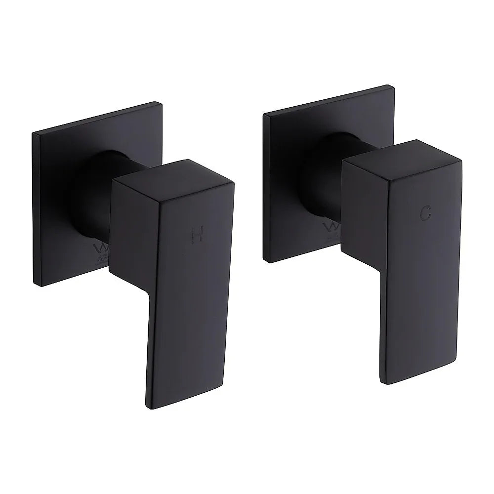 Bathroom Shower Bath Hot and Cold Square Mixer WATERMARK Certified in Black - Mekamart Australia