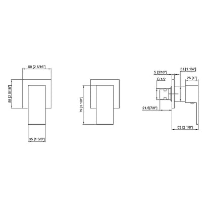 Bathroom Shower Bath Hot and Cold Square Mixer WATERMARK Certified in Black - Mekamart Australia