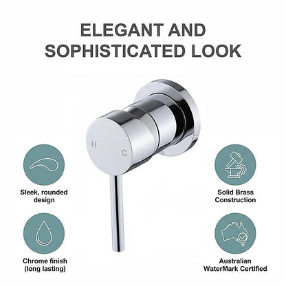 Single Round Shower Bath Mixer Tap Bathroom WATERMARK Approved - Mekamart Australia