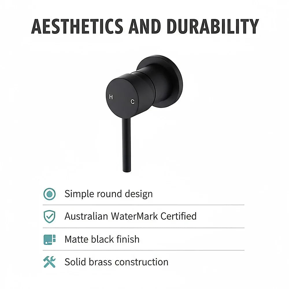 Single Round Shower Bath Mixer Tap Bathroom WATERMARK Approved - Mekamart Australia
