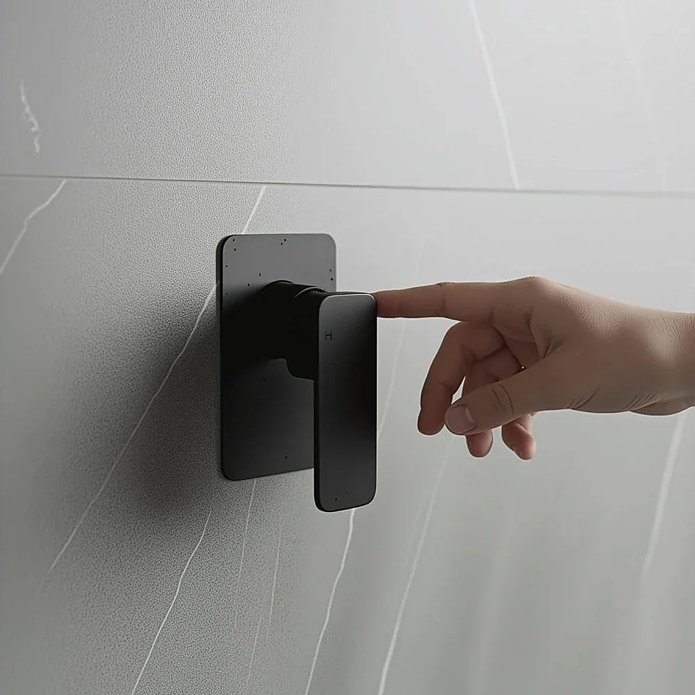 Single Square Shower Bath Mixer Tap Bathroom WATERMARK Approved in Black - Mekamart Australia