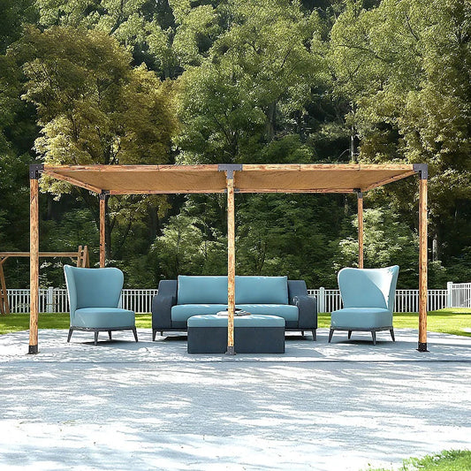 Roof Pergola Gazebo Shed Matte Black Steel Brackets and Coffee Screen DIY Kits - Mekamart Australia