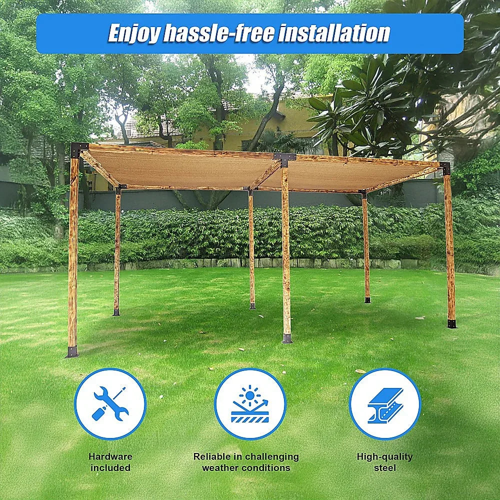 Roof Pergola Gazebo Shed Matte Black Steel Brackets and Coffee Screen DIY Kits - Mekamart Australia