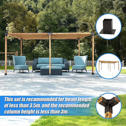Roof Pergola Gazebo Shed Matte Black Steel Brackets and Coffee Screen DIY Kits - Mekamart Australia