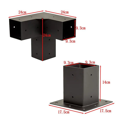 Roof Pergola Gazebo Shed Matte Black Steel Brackets and Coffee Screen DIY Kits - Mekamart Australia