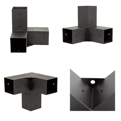 Roof Pergola Gazebo Shed Matte Black Steel Brackets and Black Screen DIY Kits - Mekamart Australia