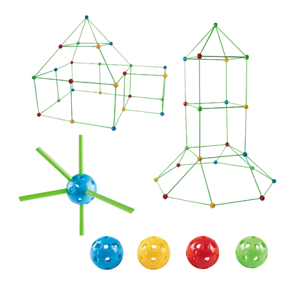 217pcs Kids Construction Fort Building Kit Castles 3D Play House Tent Toys - Mekamart Australia
