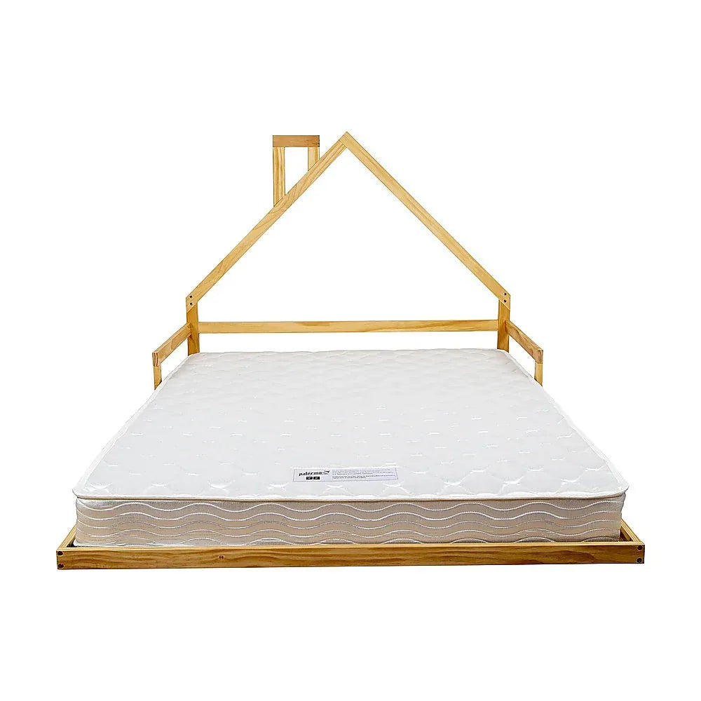 Pine Wood Floor Bed House Frame for Kids and Toddlers - Mekamart Australia
