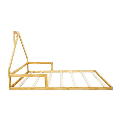 Pine Wood Floor Bed House Frame for Kids and Toddlers - Mekamart Australia