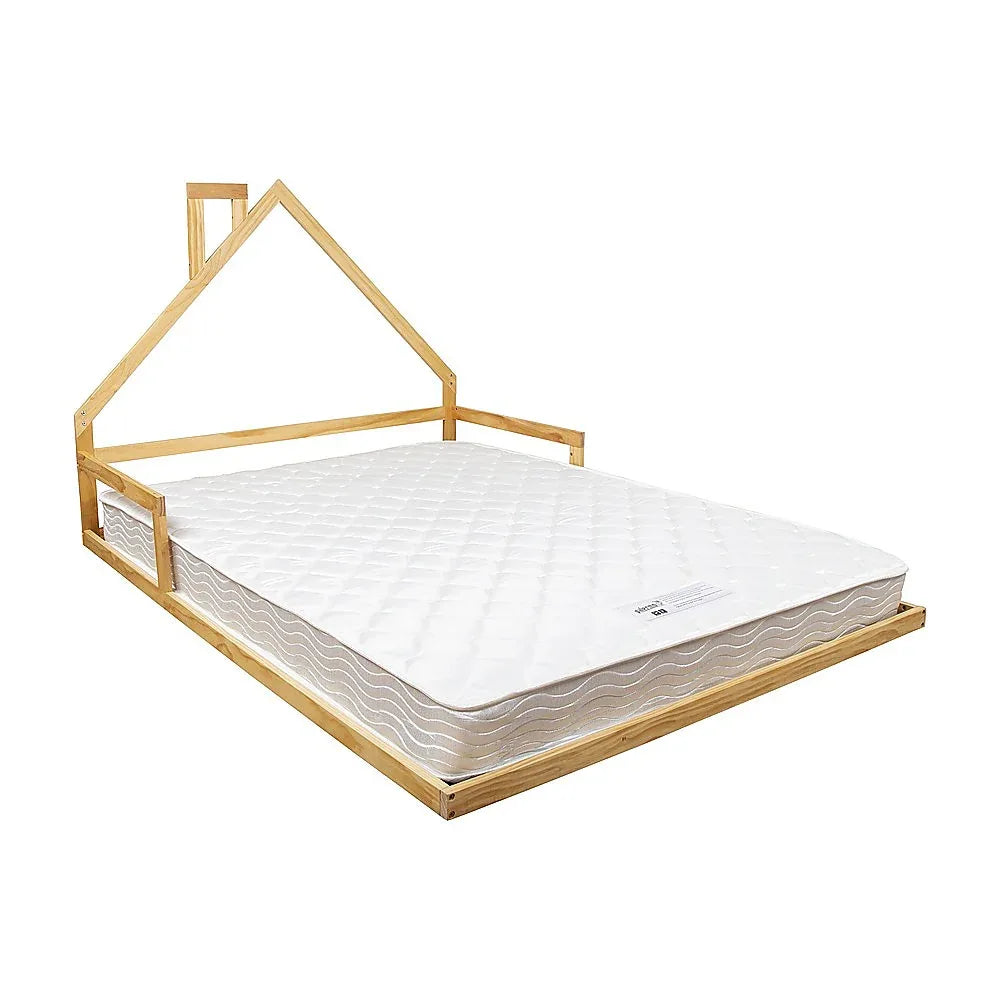 Pine Wood Floor Bed House Frame for Kids and Toddlers - Mekamart Australia