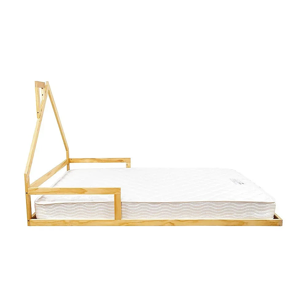 Pine Wood Floor Bed House Frame for Kids and Toddlers - Mekamart Australia