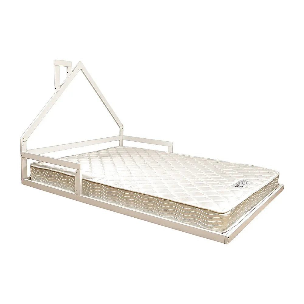 Pine Wood Floor Bed House Frame for Kids and Toddlers - Mekamart Australia