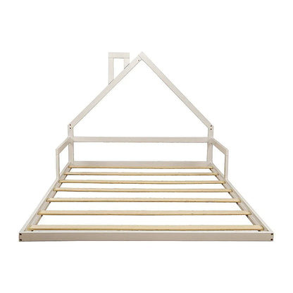 Pine Wood Floor Bed House Frame for Kids and Toddlers - Mekamart Australia