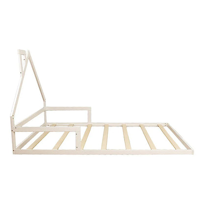 Pine Wood Floor Bed House Frame for Kids and Toddlers - Mekamart Australia