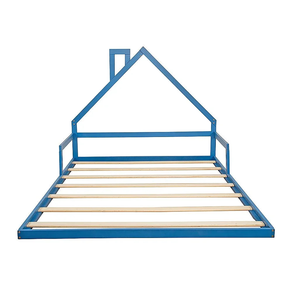 Pine Wood Floor Bed House Frame for Kids and Toddlers - Mekamart Australia