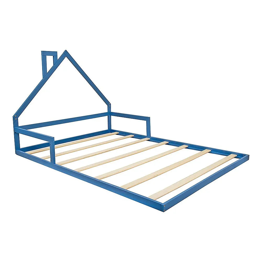 Pine Wood Floor Bed House Frame for Kids and Toddlers - Mekamart Australia