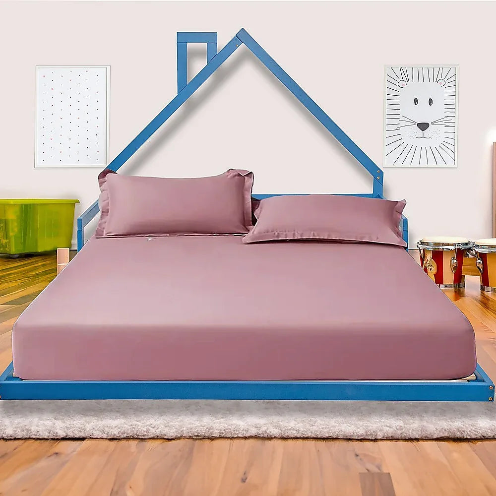 Pine Wood Floor Bed House Frame for Kids and Toddlers - Mekamart Australia